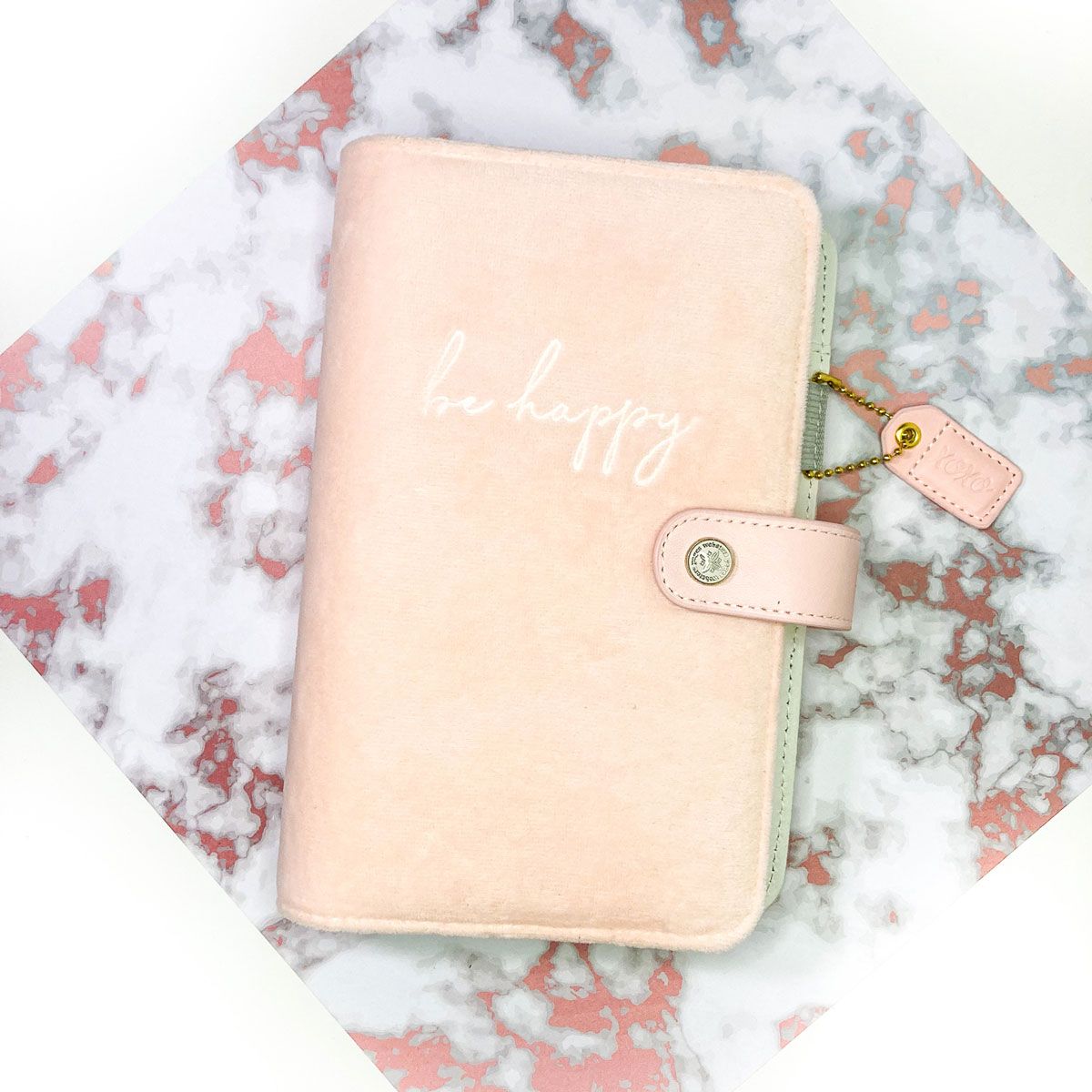 Agenda de anillas A6 rosa bebe