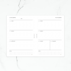 Vista semanal del recambio A5 para agenda de anillas, diseño horizontal.