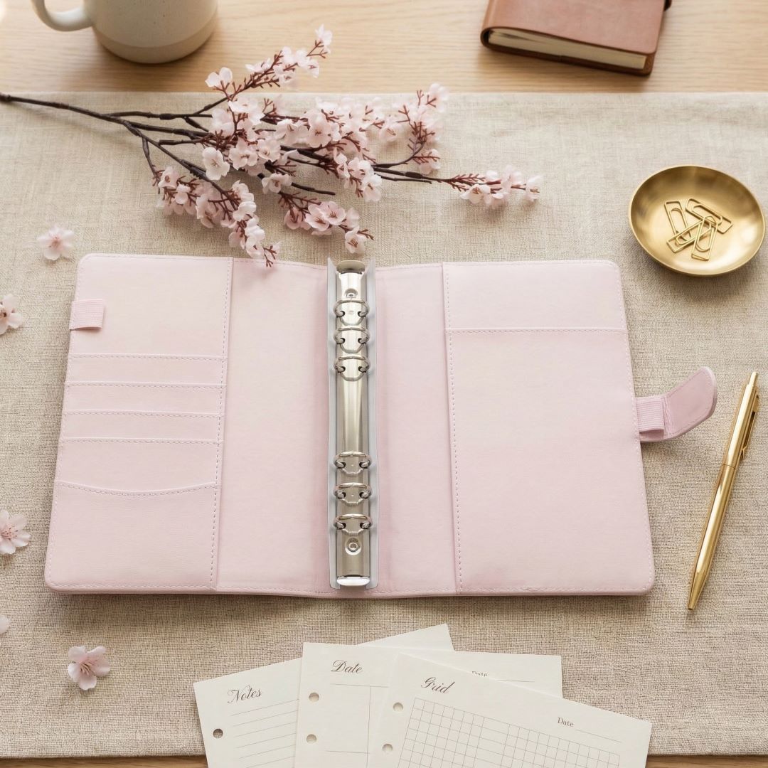 Agenda Anillas A5 rosa interior planner