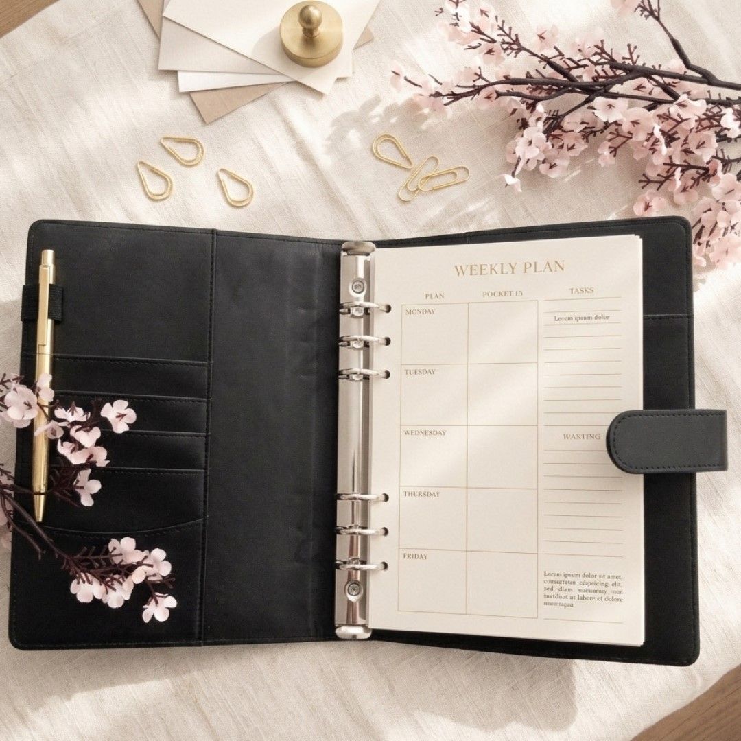 Agenda Anillas Negra A5 insertos planner