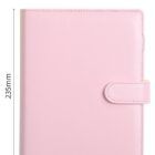 Agenda de anillas A5 color rosa suave con cierre magnético.